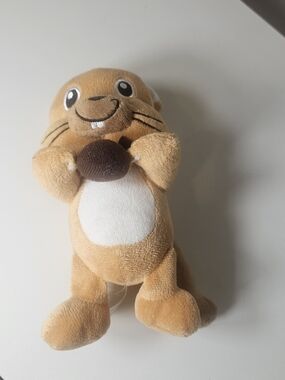 Plush Squirrel Holding Acorn 7" Brown Tan Stuffed Animal Mouse Lovey